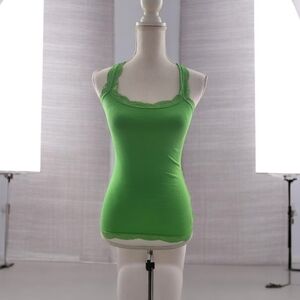 Abercrombie & Fitch Green Camisole with Lace Trim
